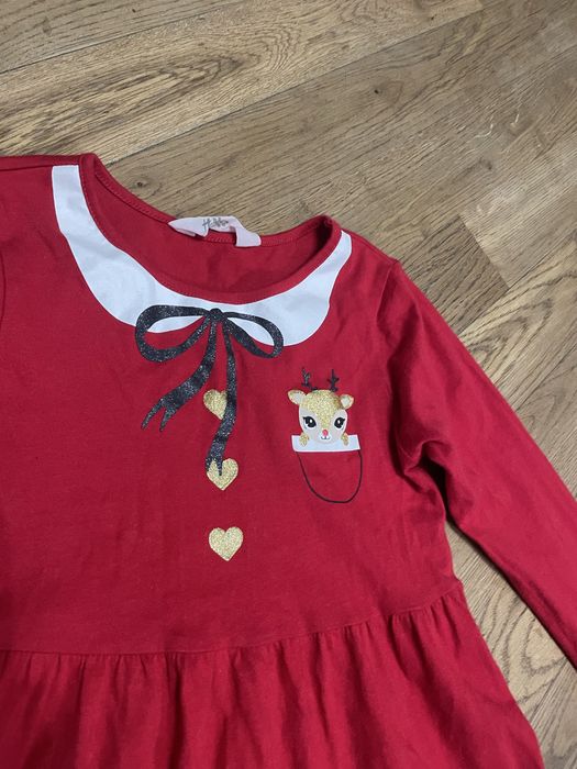 Sukienka świąteczna h&m na 116 cm czerwona