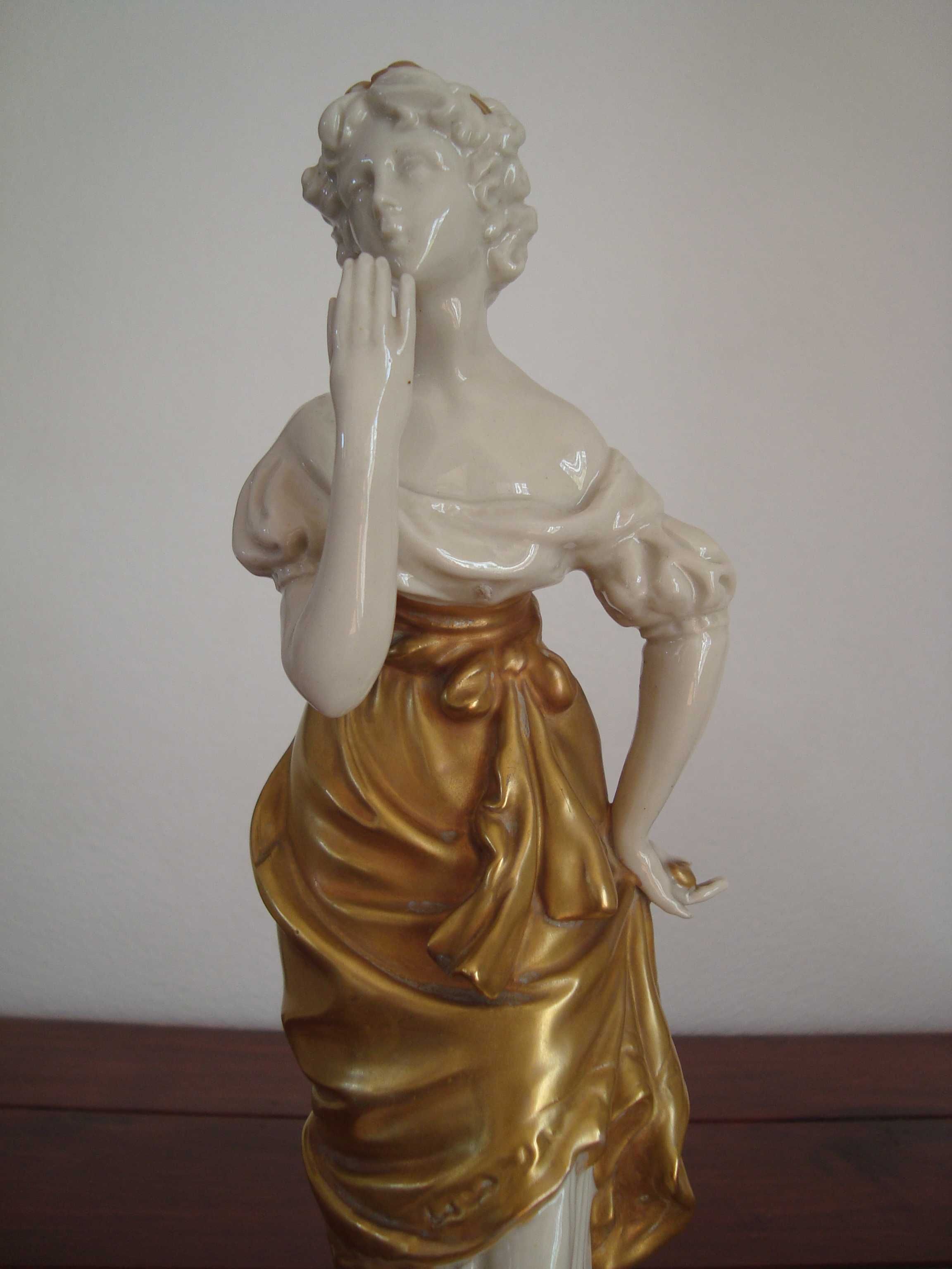 Estatueta antiga, pintada à mão, Art Deco