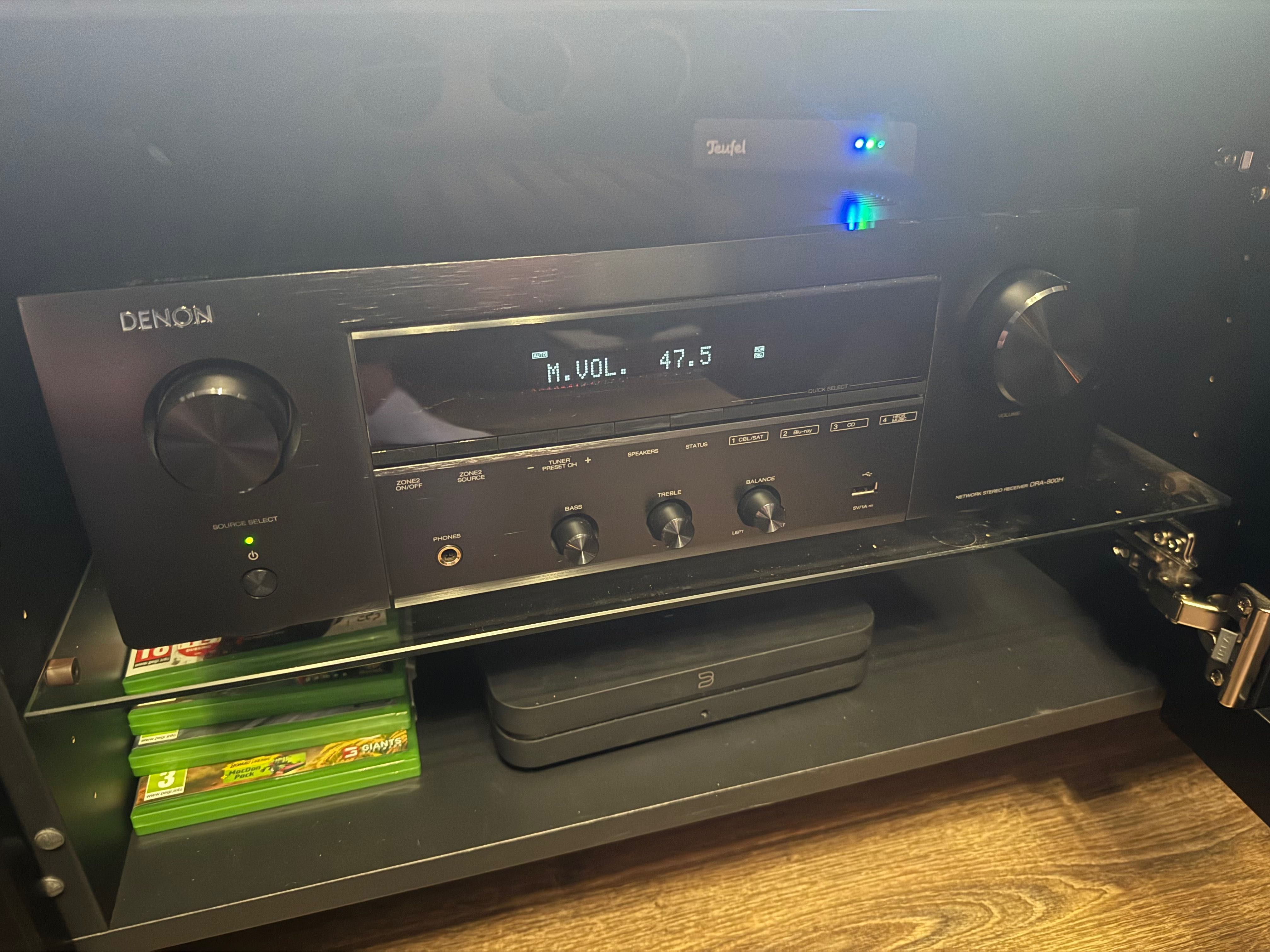 Zestaw stereo Teufel Ultima + Denon DRA-800H + subwoofer Teufel