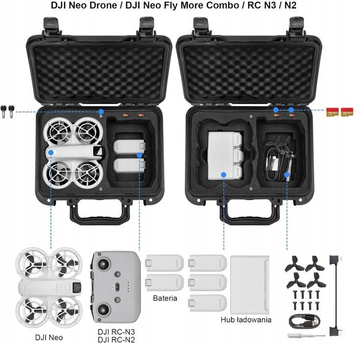 Walizka ochronna do DJI Neo Fly More Combo Lekufee Wodoodporna IP67
