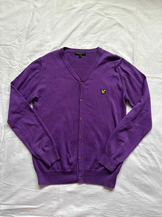 Чоловічий кардиган Lyle & Scott V-Neck фіолетового кольору розмір М