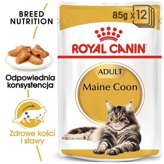Karma dla kotów dorosłych rasy maine coon Royal Canin plasterki 85g