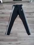 Czarne legginsy damskie adidas 3 paski rozmiar 30 xxxs xxs białe paski