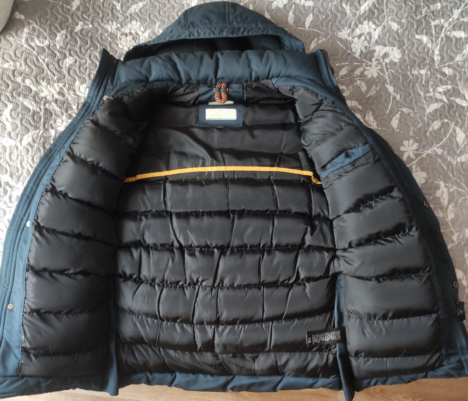 Куртка удлиненная зимняя 46-48 серо-синяя 1500