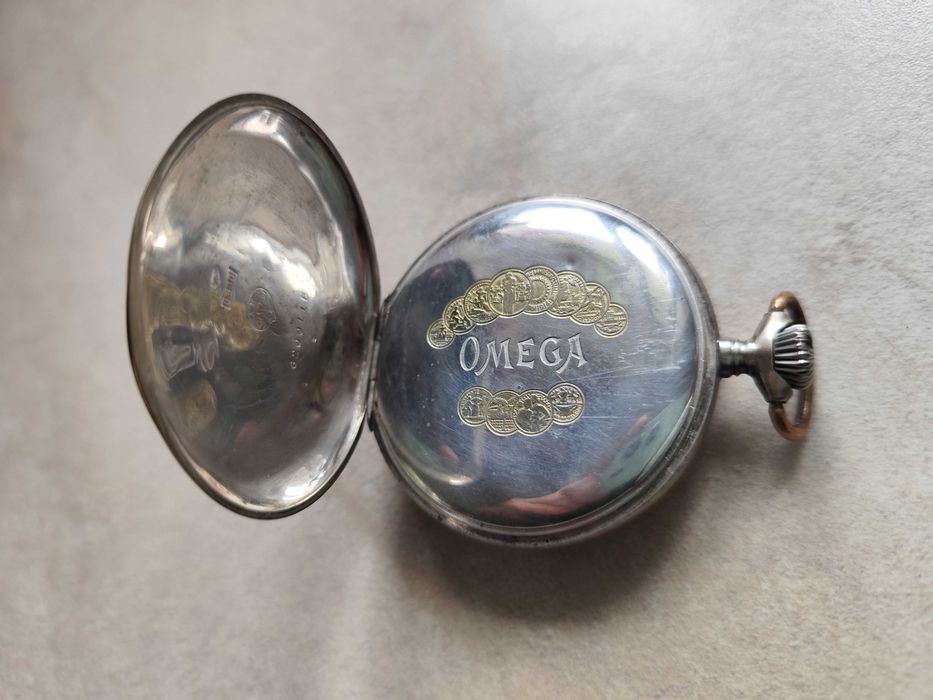 Zegarek kieszonkowy srebrny Omega