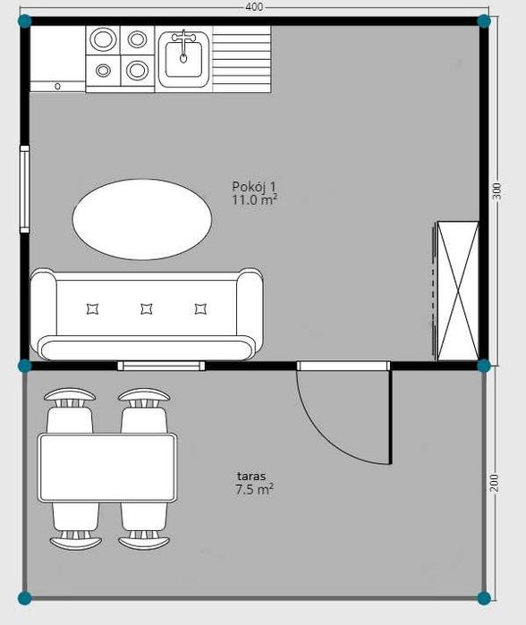 Altana Domek drewniany rekreacyjny letniskowy na działkę ROD (Kraków R