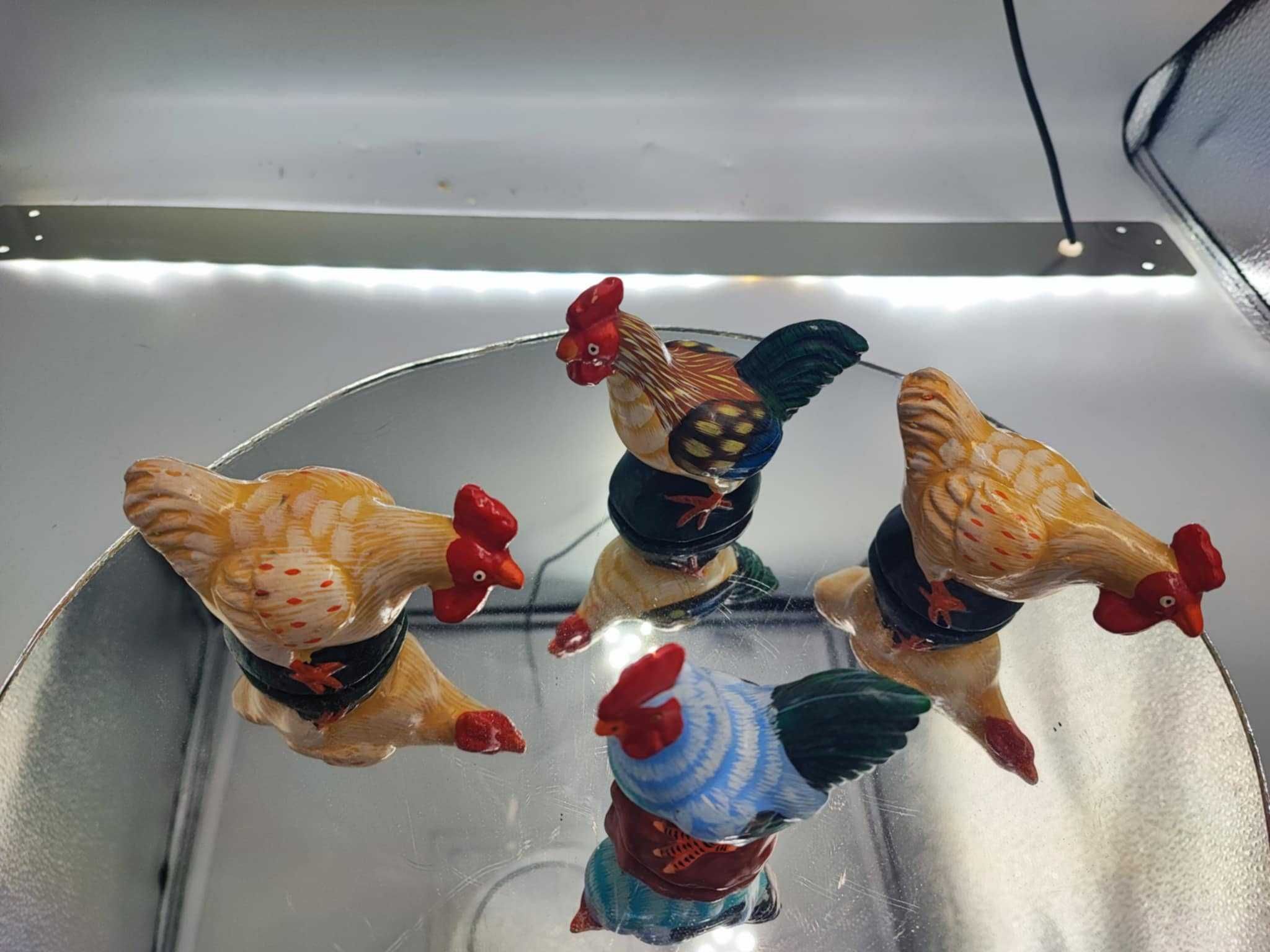 Ceramiczna kolorowa kura,kogut,vintage lat 80,cena za 1 sztukę
