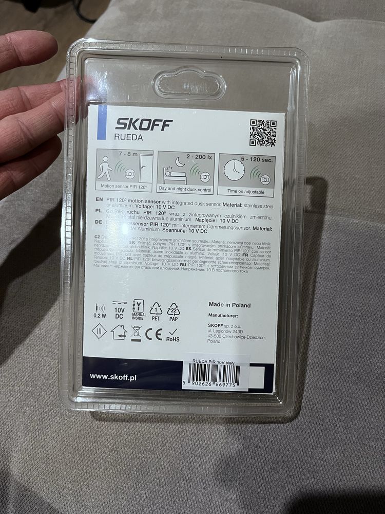 Oprawa Skoff Rueda PIR 120 Motion Sensor Biala 10v