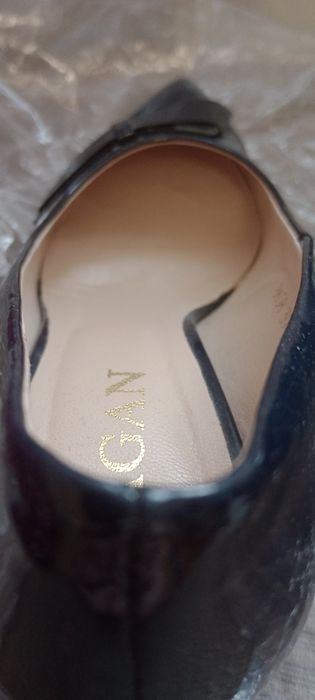 Czółenka skóra naturalna - Sagan granatowe 39