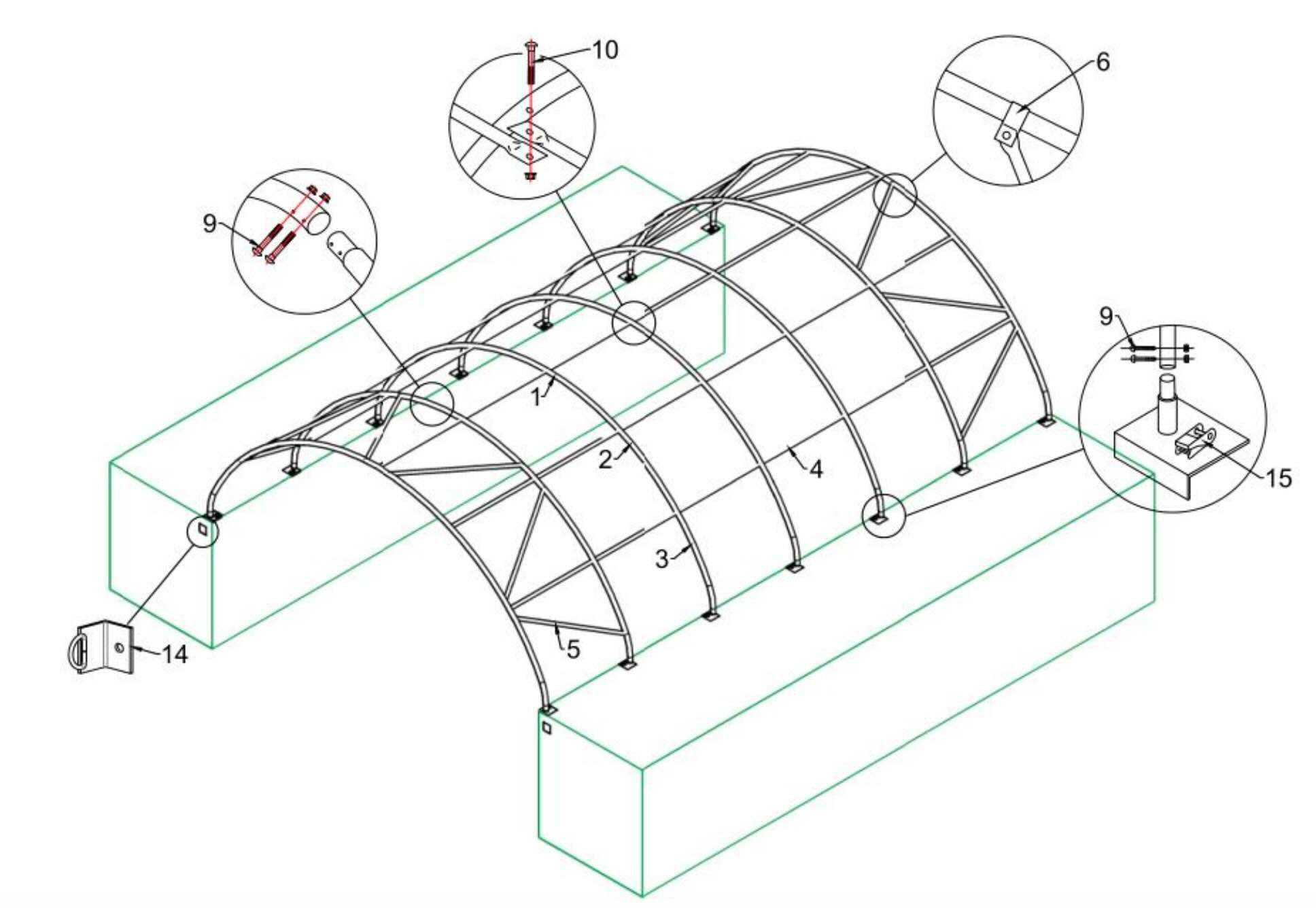 Zadaszenie Kontenerowe 6x6m wiata namiot łukowy hala