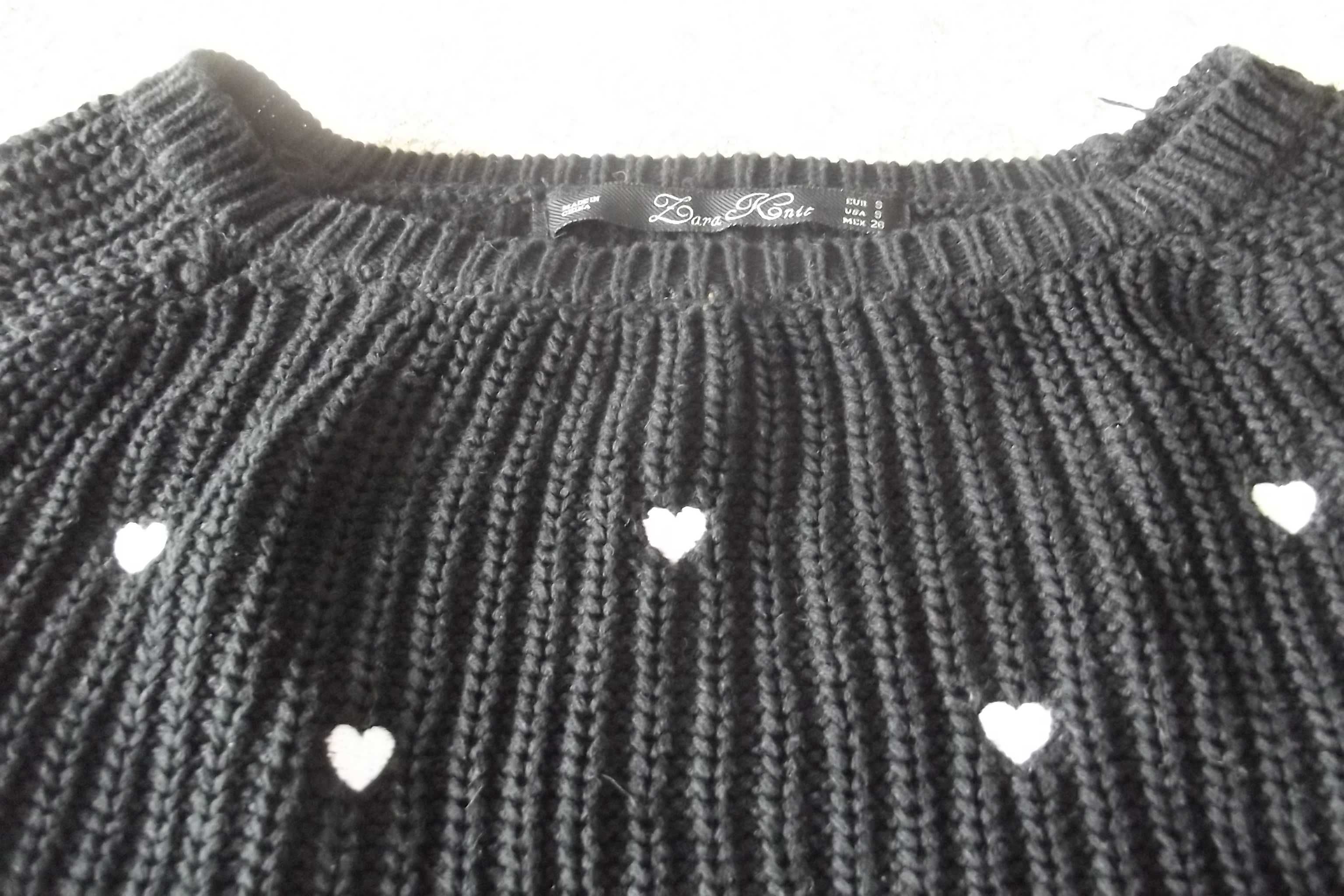 Krótki sweter w serca Zara Knit