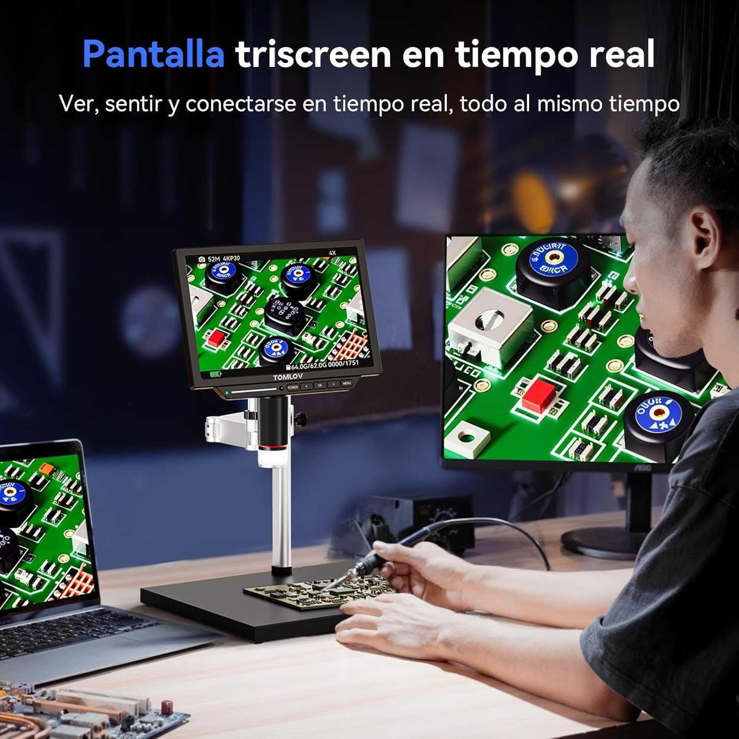Цифровий мікроскоп / Микроскоп Tomlov TM4K Max 4K 10.1" LCD