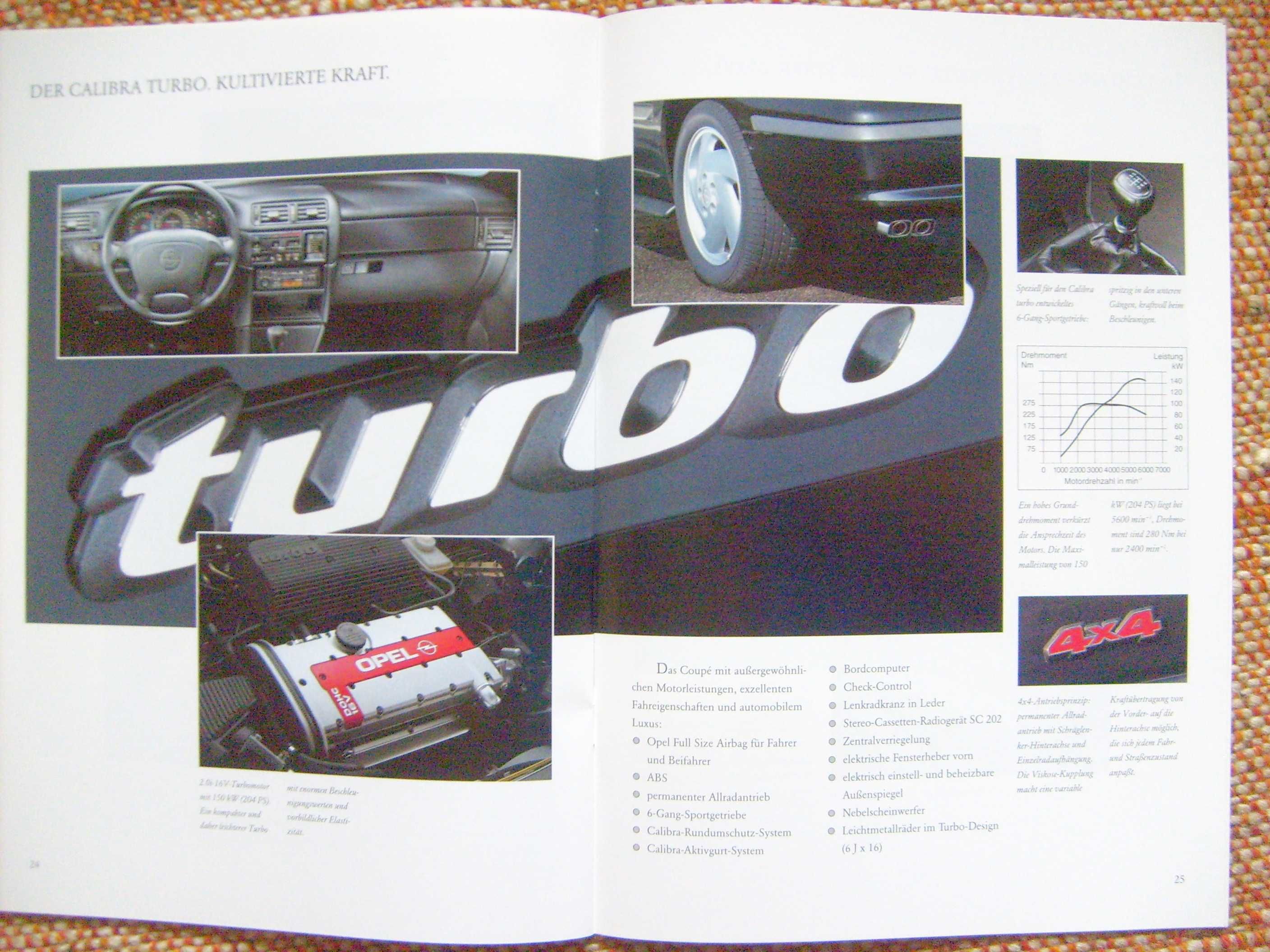 OPEL CALIBRA '94 /2.0i ,2.0i 4x4, 2.0i 16V, V6, Turbo/ prospekt 40 str