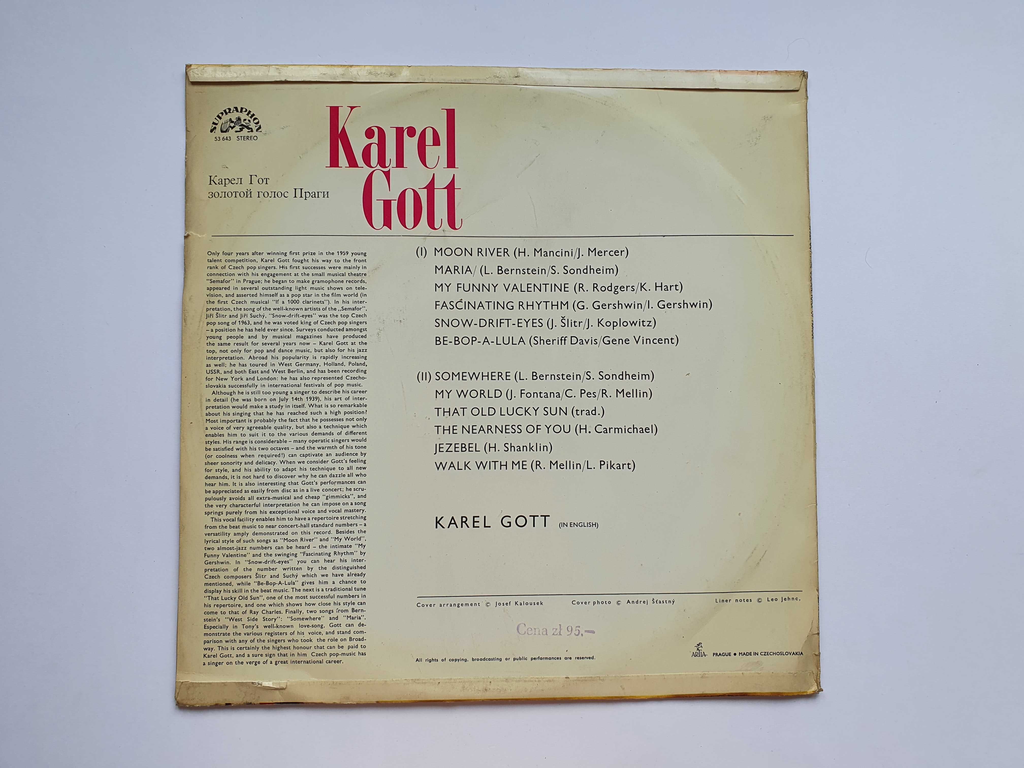 Karel Gott Płyta winylowa "The Golden Voice of Prague" Supraphon 1970