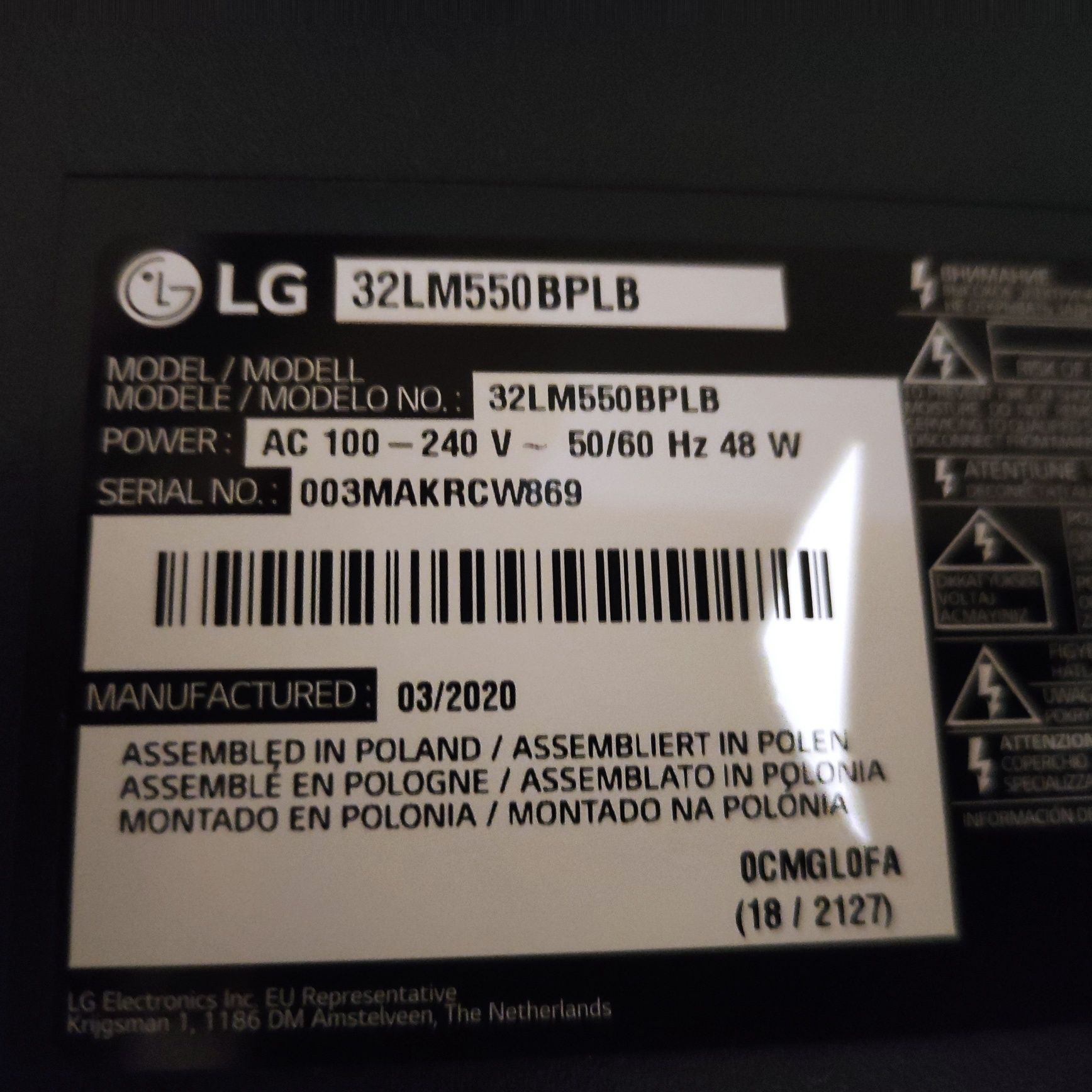 LG 32 LM 550 para peças