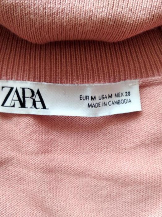 Новий натуральний светр  ZARA принт пильна троянда UK 14-16 EUR 42-44