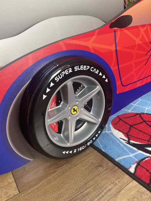 Łóżko spiderman auto formuła koła 3D