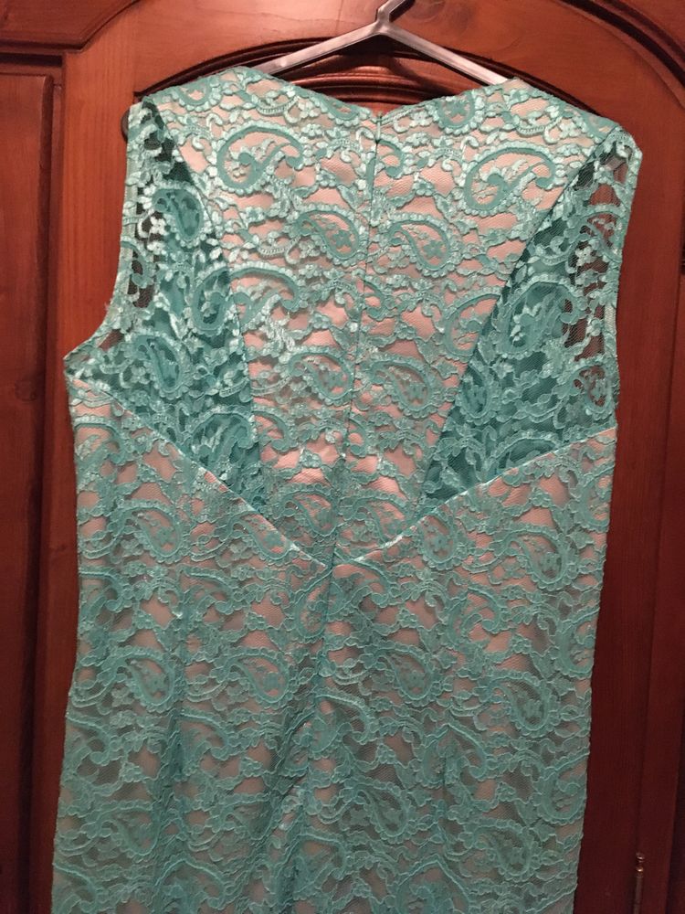 Vestido de cerimónia verde água