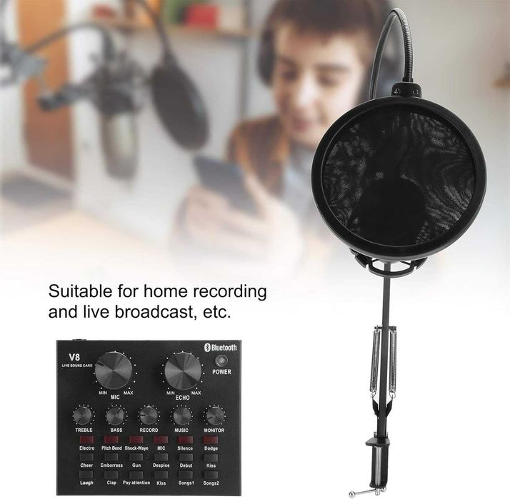 Zestaw Mikrofonów Do Podcastów BM-800 Z Kartą Dźwiękową V8,