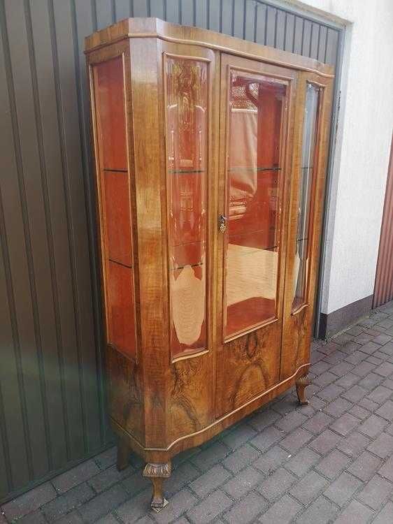 Witryna Biblioteka Serwantka ART-DECO Orzech Stara Antyk Okazja.