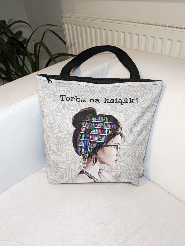 Torba na ramię 37 cm na książki na zakupy shopperka książka