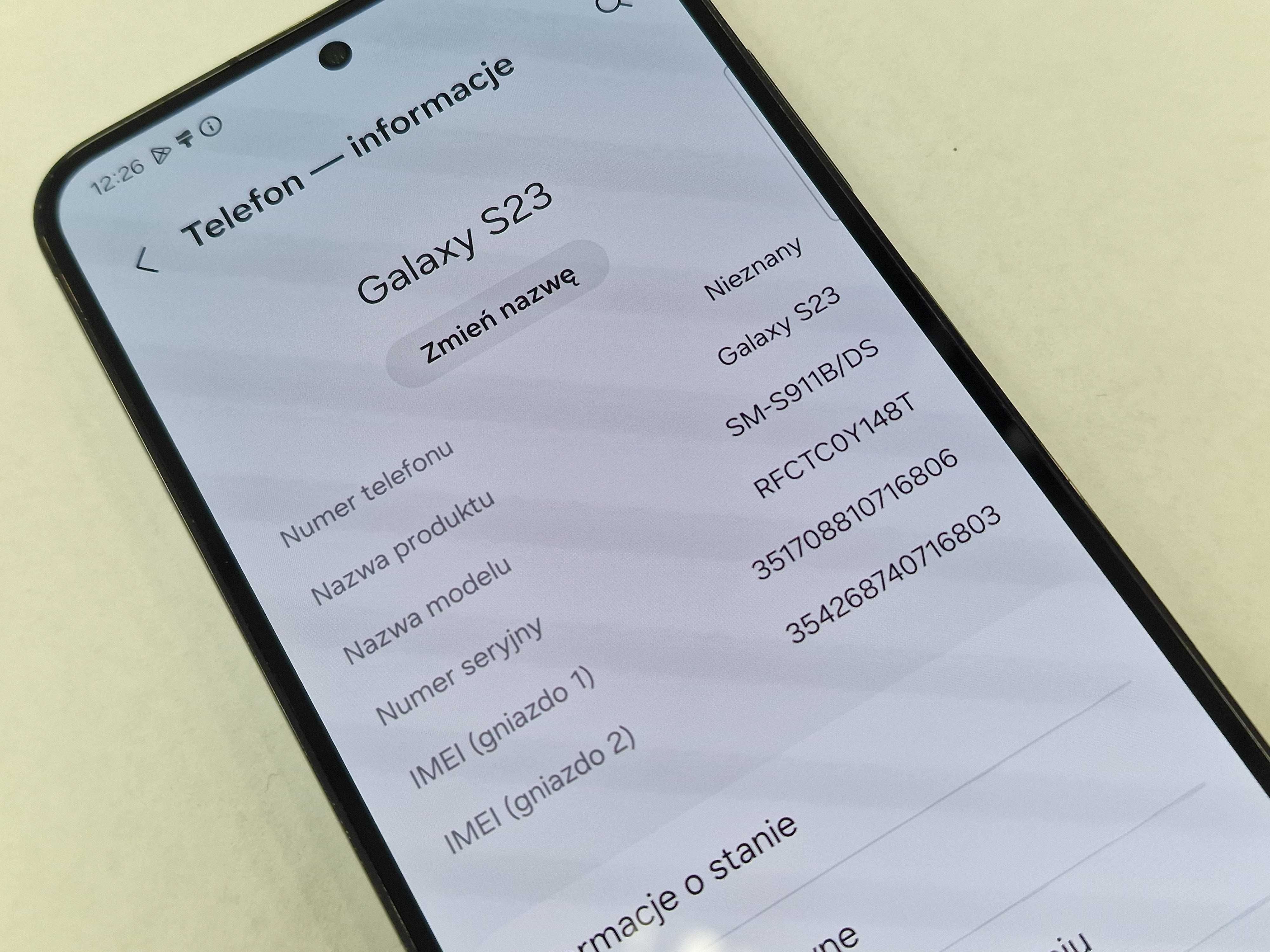 Samsung Galaxy S23/ 8GB/ 256GB/ Phantom Black/ Grade A- + ładowarka