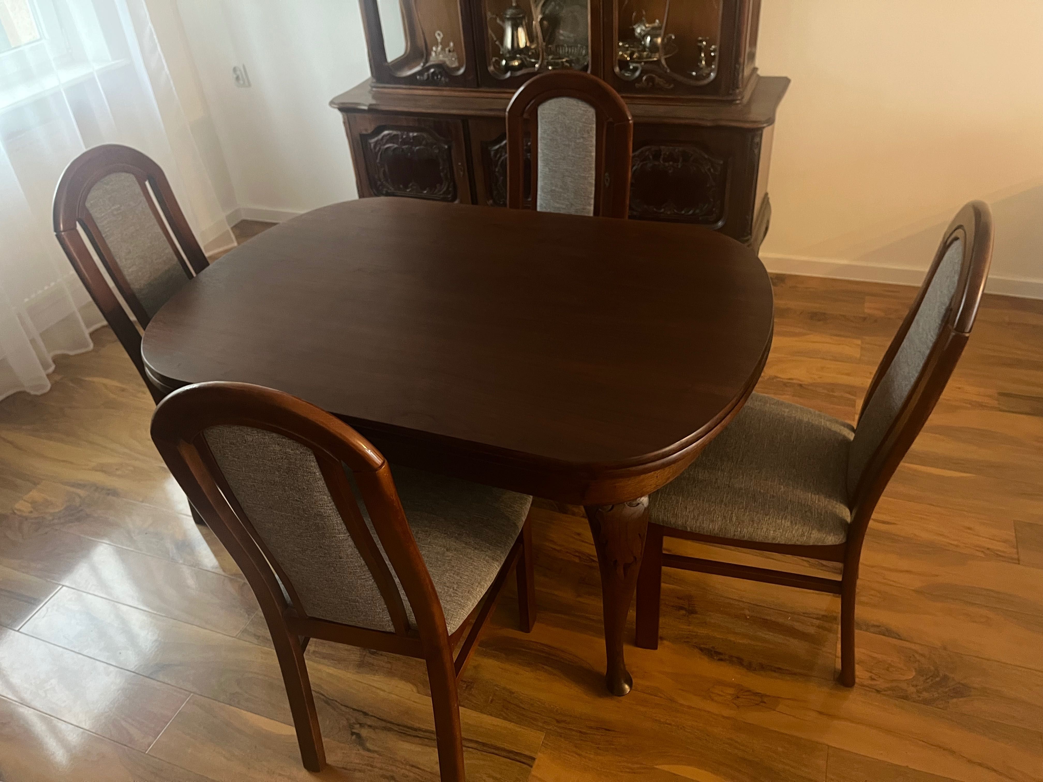 Stół rozkładany drewniany + 8 krzeseł