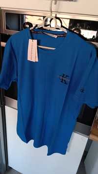 T-shirt męski rozmiar M kolor niebieski CK