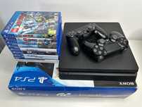 Playstation 4 slim 1TB + 2 pady + 9 gier
