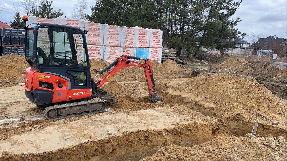 Minikoparka, koparko-ładowarka, glebogryzarka separacyjna