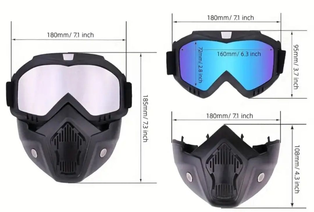 Maska z okularami na rower motor quad Holo nowa