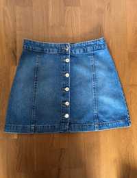 Jeansowa spódniczka z guzikami H&M