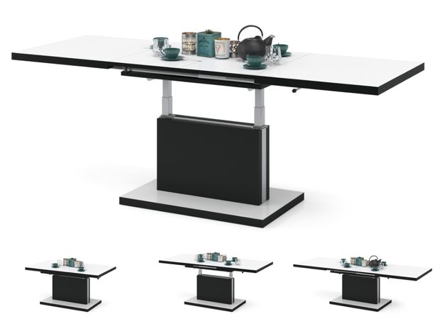 ASTON Biały/Czarny - Ława rozkładana podnoszona STÓŁ ŁAWOSTÓŁ Mazzoni