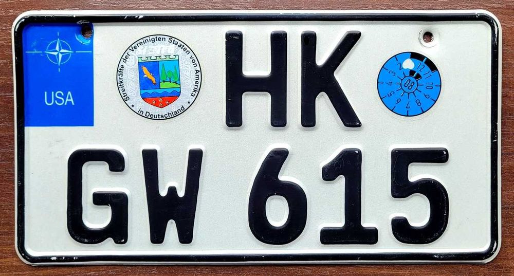 Tablica rejestracyjna - Sił Zbrojnych Stanów Zjednoczonych w Niemczech