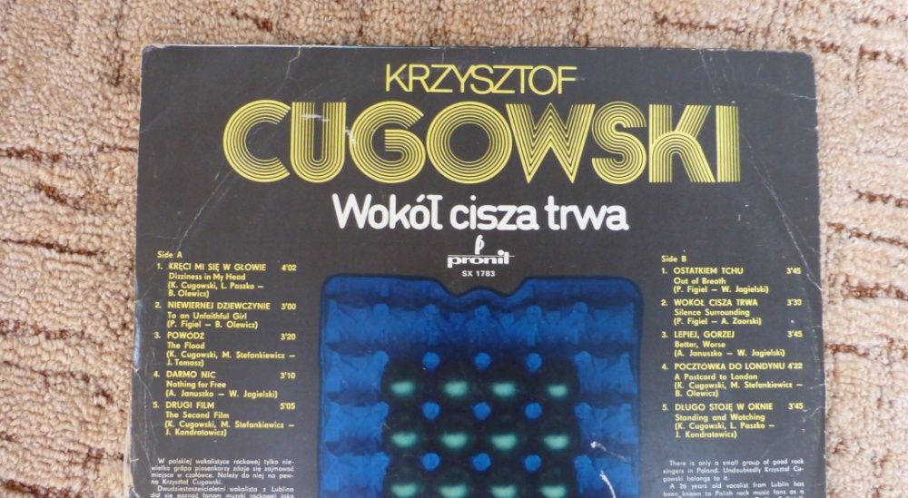 Płyta winylowa Krzysztof Cugowski "Wokół cisza trwa"