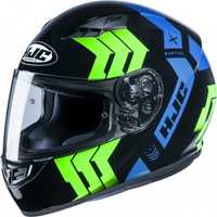 Kask integralny HJC CS-15 MARTIAL BLACK/GREEN/BLUE zielony fluo niebieski c