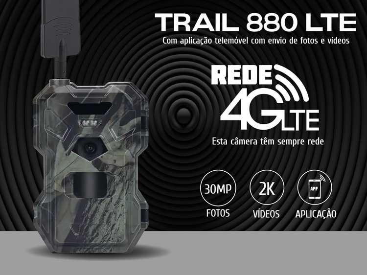 Câmera 880 LTE com aplicação telemóvel com envio de fotos e vídeos