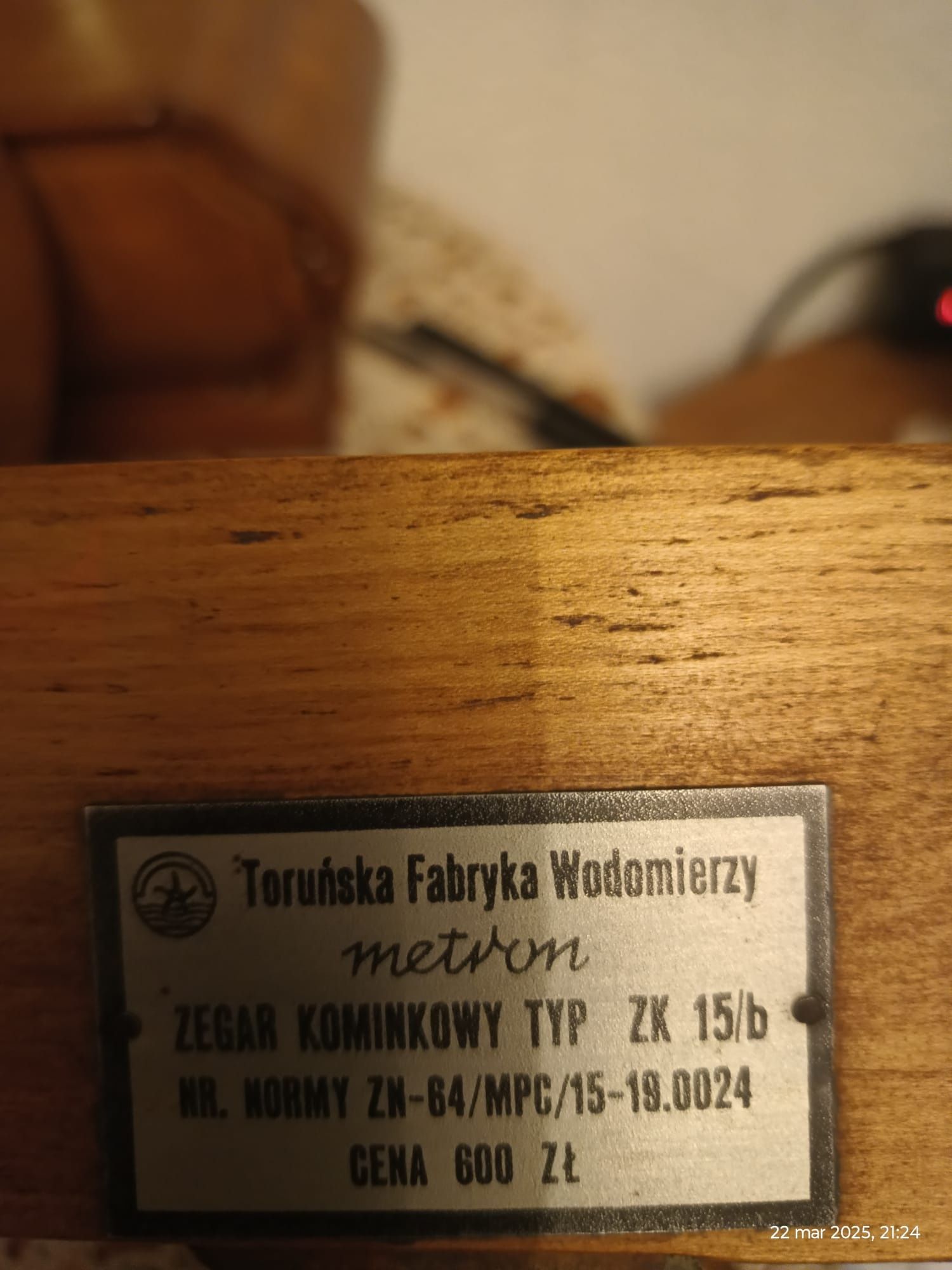 Zegar kominkowy Metron ZK 15/b