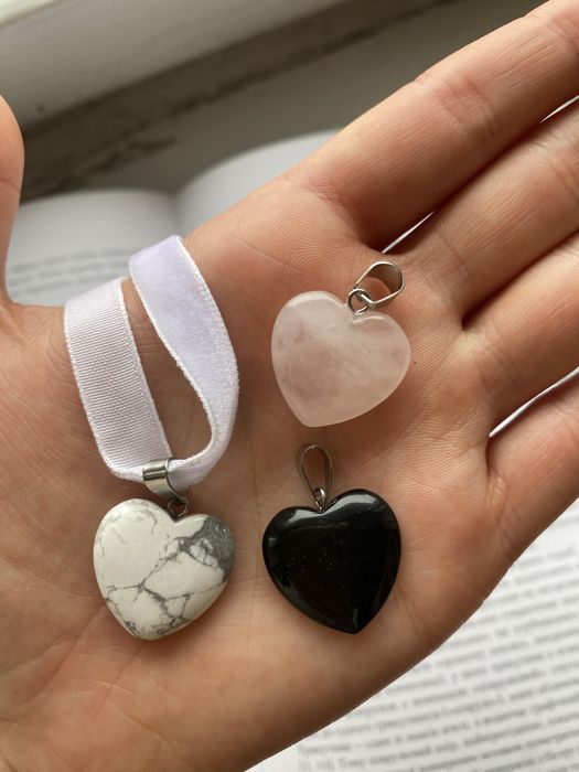 Кулон серце з натурального каменю