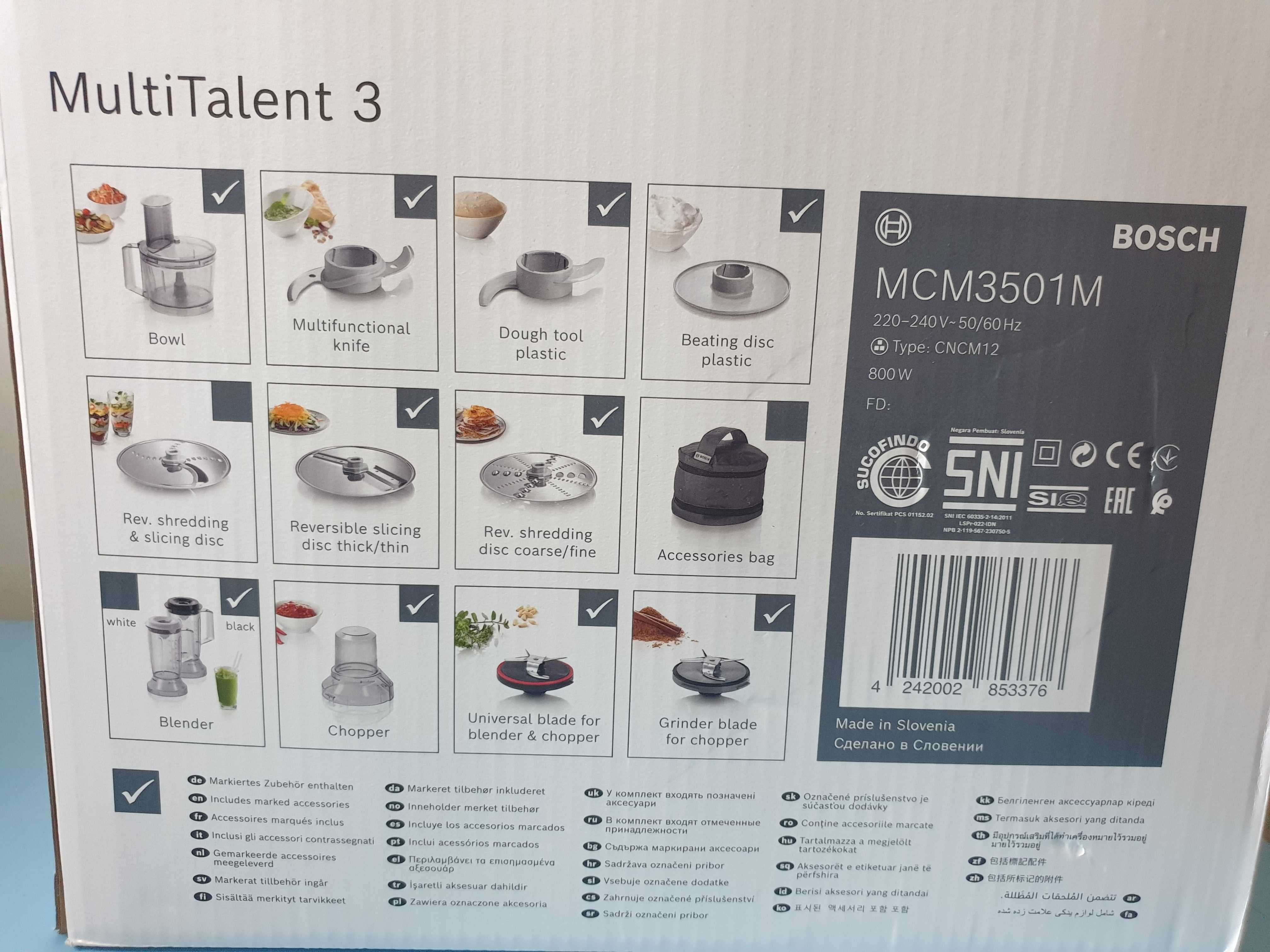 Robot Kuchenny Bosch Multi Talent 3 MCM3501M 800 Wat