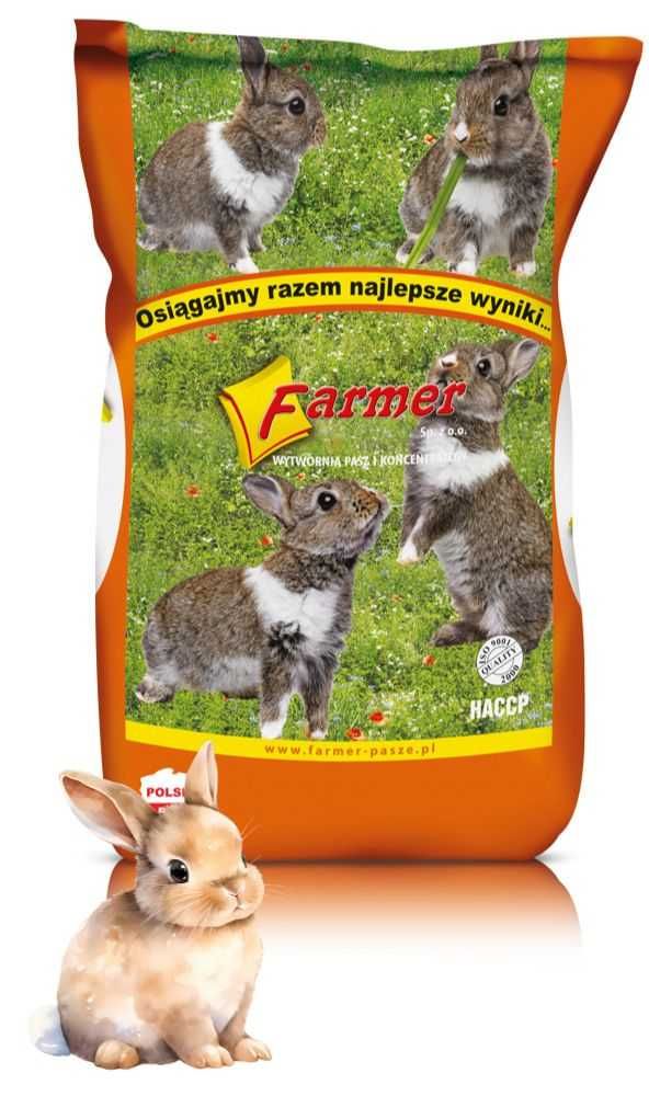 Karma KRÓLIK JUNIOR Pasza dla najmłodszych królików 25kg Farmer
