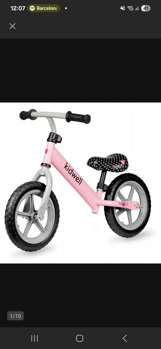 Nowy rowerek biegowy kidwell rebel pink