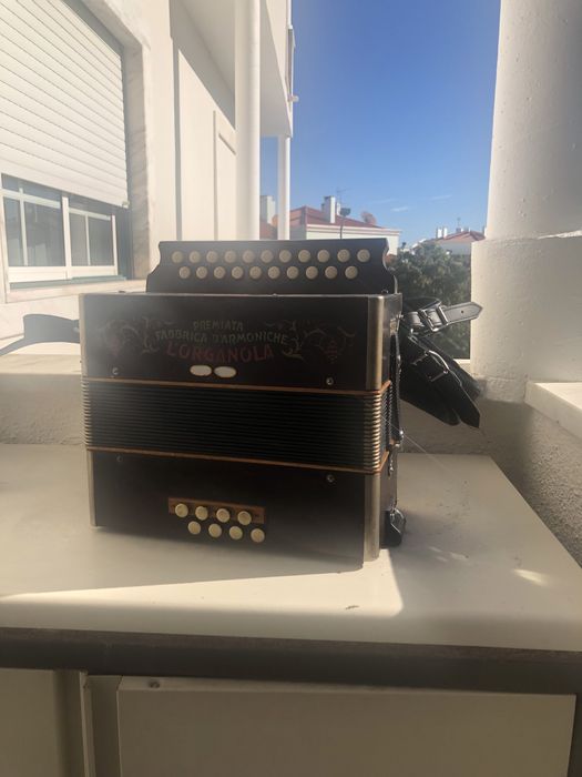 Concertina Rara Organola de Madeira 1920 AD LA RE Colecao