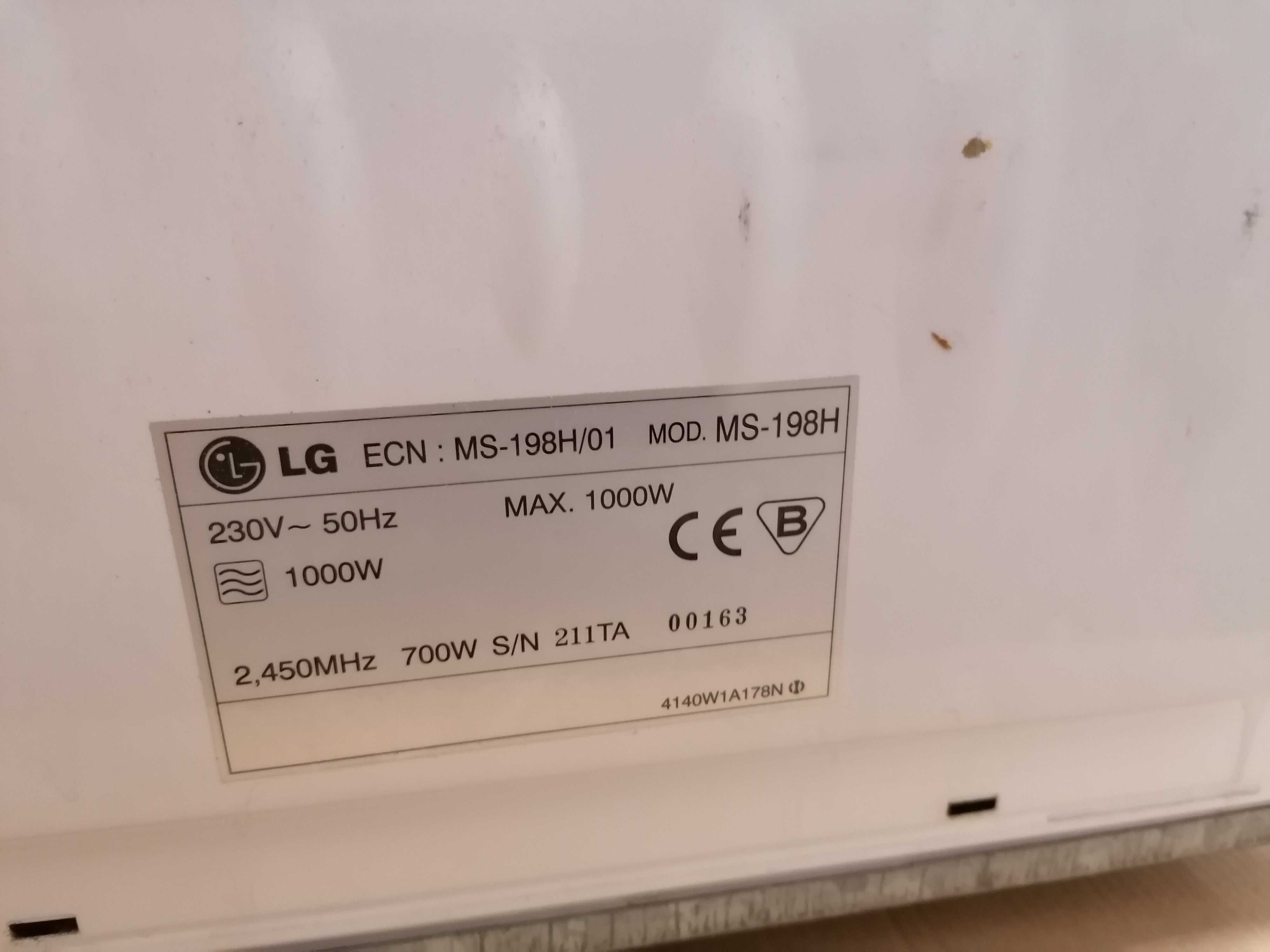 Mikrofalówka LG mod. MS-198H max. 1000W
