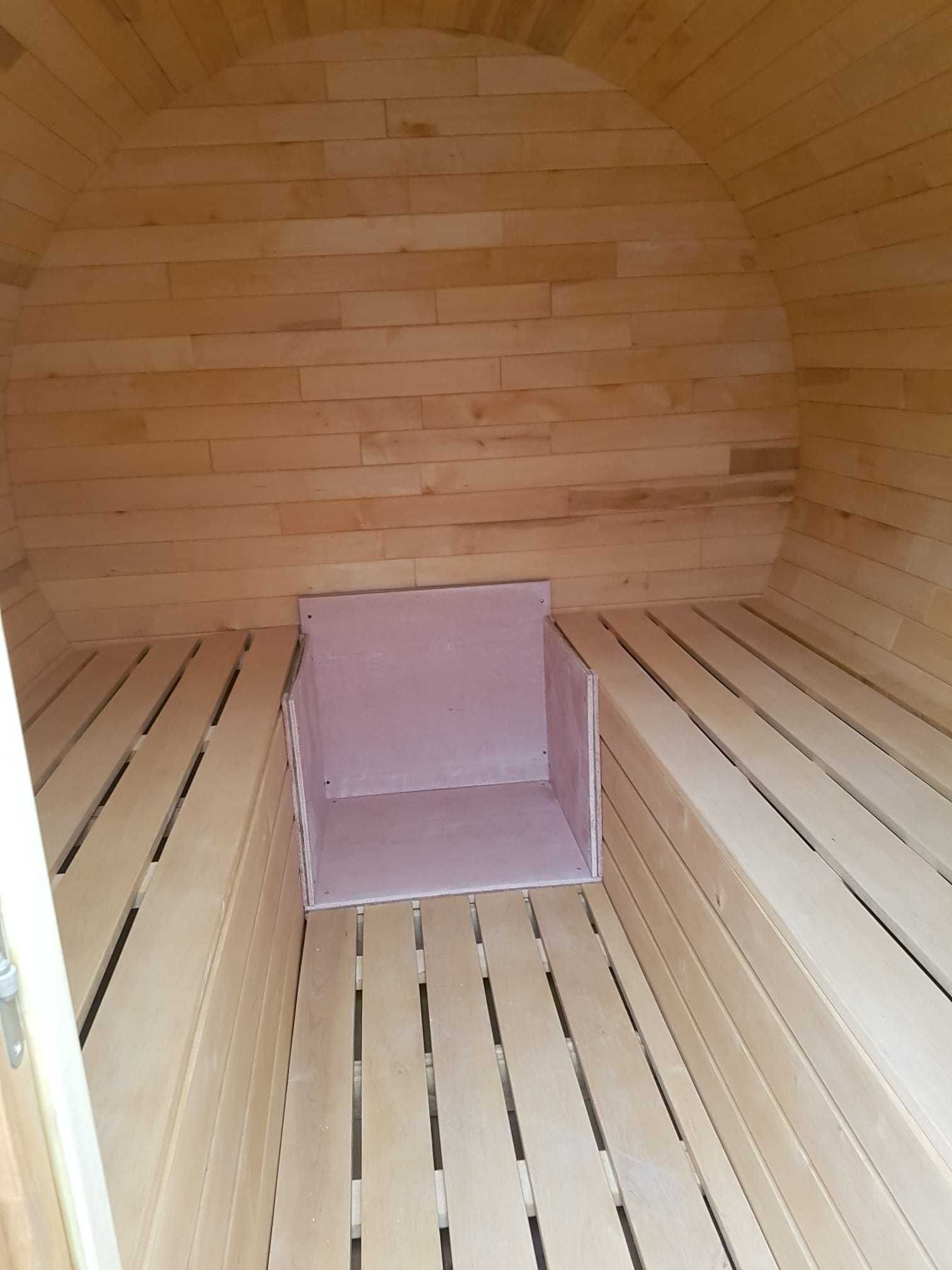 Sauna Ogrodowa Beczka Fińska 2.5m Balik 8cm! Piec Elektryczny