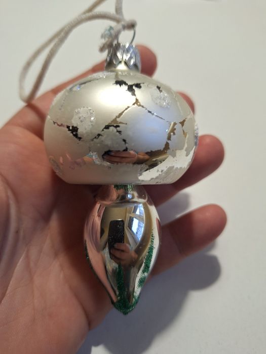 Bombka PRL stara kształtka na choinkę