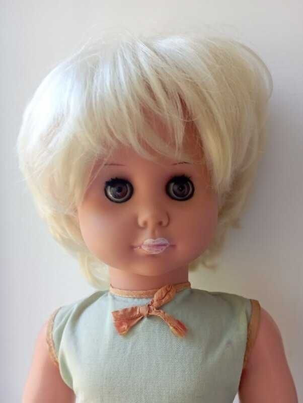 Платиновая кареглазая блондинка редкая кукла ранняя плачет 50см ГДР