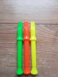 Plastikowe 3 sztuk gwizdzace Z gwizdkiem  flety do zabawy