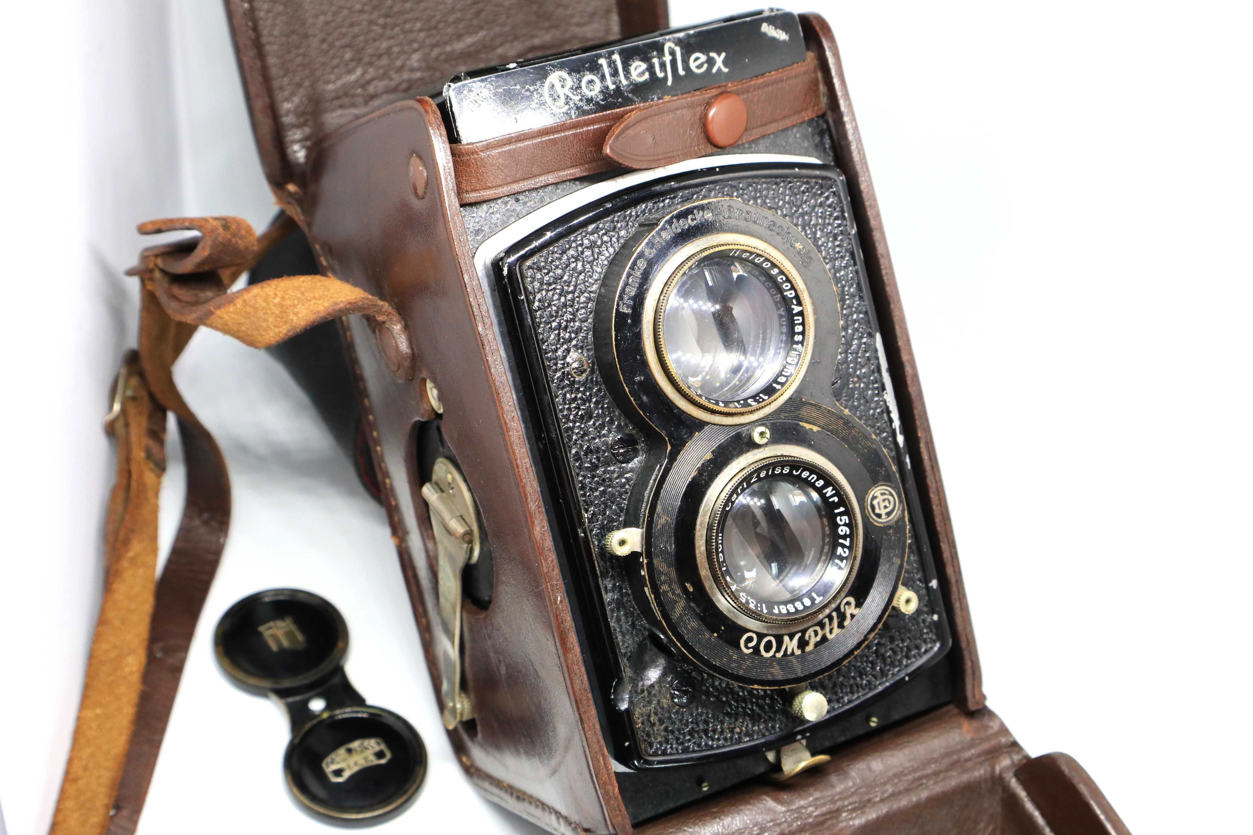 Rolleiflex Old Standard Carl Zeiss Tessar 3.5 + estojo e tampa