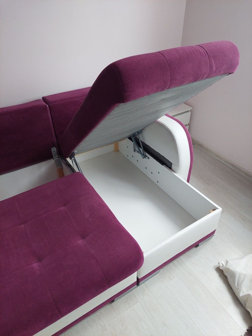 Narożnik rozkładany 230cm dwa pojemniki